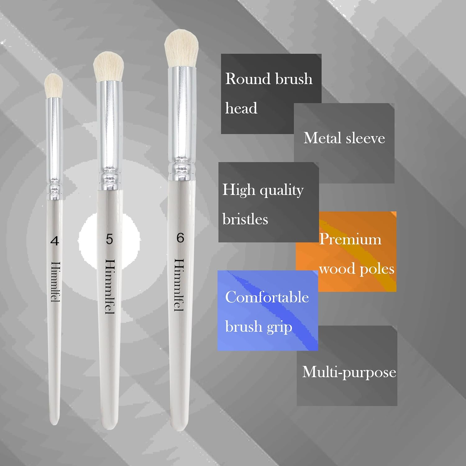 Himmlfel Drybrush Set，3 Sizes Dry Brush Miniature Painting，Professional Dry Brushes for Citadel Game Model,Large Medium Detailed Model,Warhammer,Hobby Art Paint Brushes for Artist and Beginner