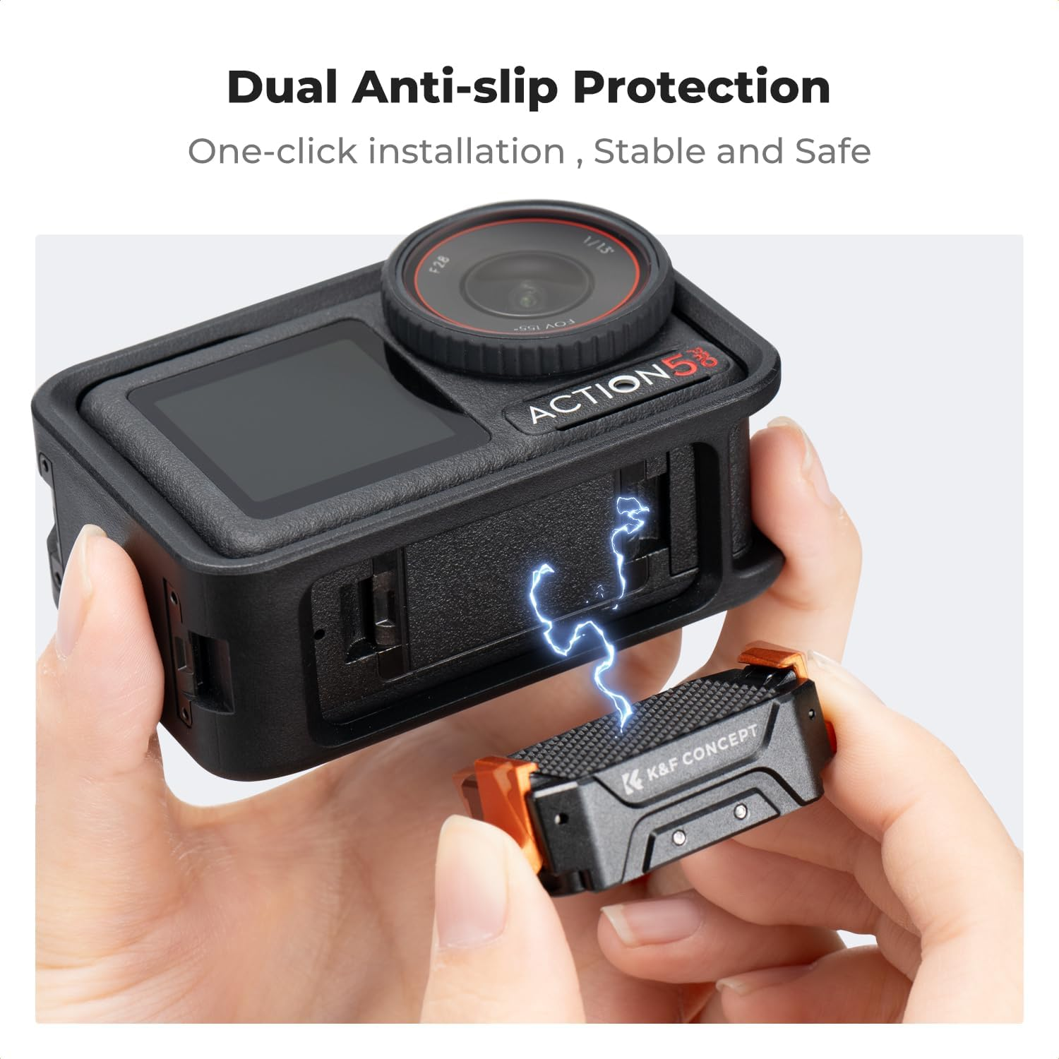 K&F Concept Magnetic Quick Release Adapter Mount for DJI Osmo Action 5 Pro, with 1/4 Screw Hole/Adapter Connection, Aluminum Alloy Bracket Expansion for Osmo Action 4/Action 3 Accessories image number 2