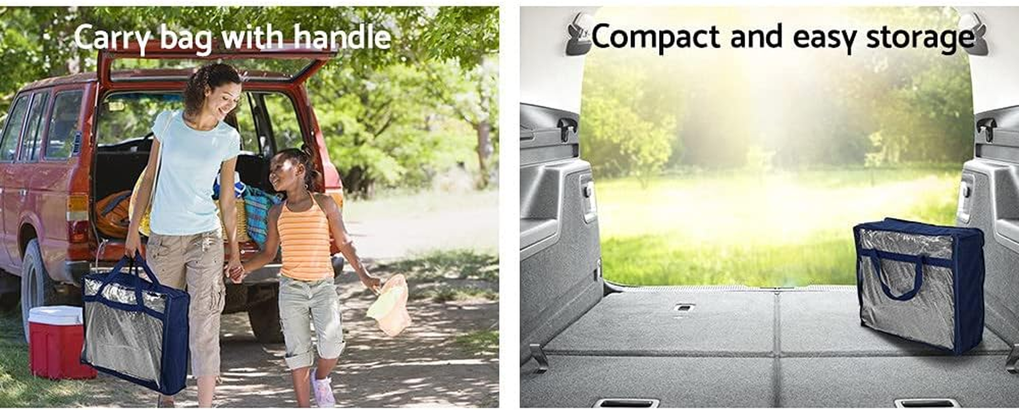 Weisshorn 3 X 2.5M Picnic Blanket, Floor Mat Outdoor Picnics Rug Camping Tarp Caravan Mesh Mats Annex Matting Ground Sheet for Hiking Travel Beach Garden, Heavy Duty UV Treated with Carry Bag Grey - Grey image number 3