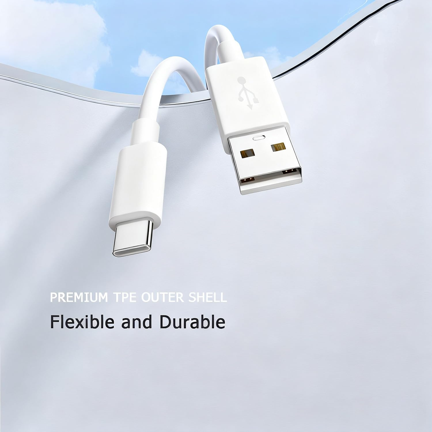 USB a to USB C Cable White 2Pack 2M image number 1