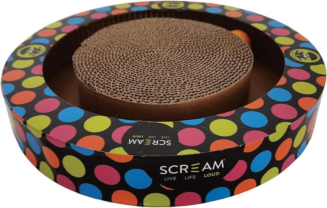 SCREAM round Play Cat Scratcher 34X5.2Cm, Multicolour image number 1