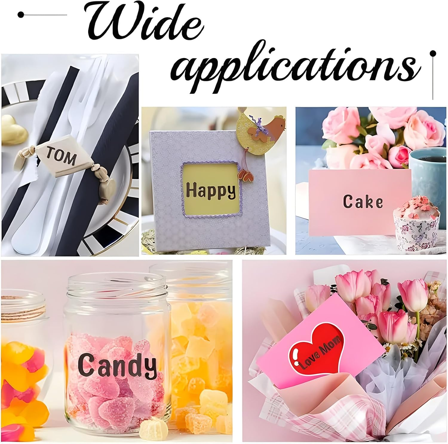 Letters Stickers, 10 Sheets Vinyl Alphabet Stickers 1/2 Inch Uppercase & Lowercase Stick Board Small Decals Scrapbook Classroom (Black) image number 4