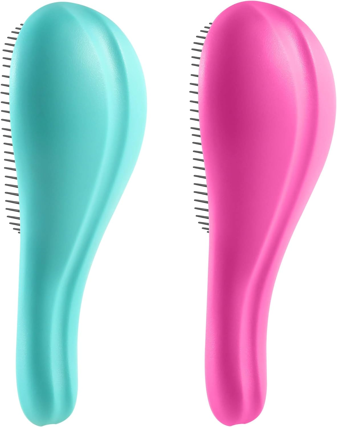 Aussumy Detangling Hair Brush Set - 2 Pack Detangler Hairbrush with Ultra Soft Bristles for Effortless Tangle Removal - for Dry Wet Damaged Curly Hair for Men Women Girls Boys Kids - Black & Green