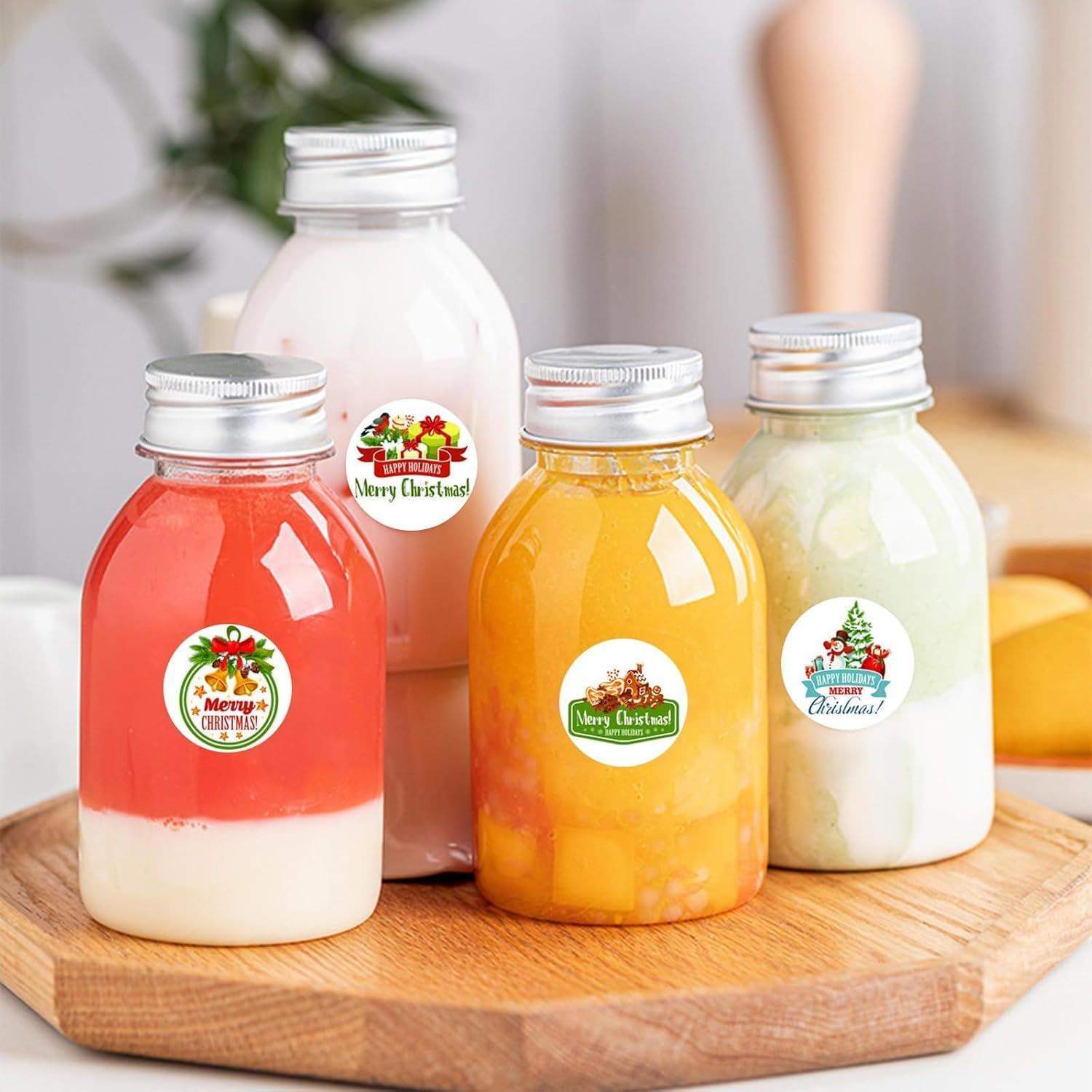 500 Sheets Merry Christmas Sticker Label Roll 1 Inch 8 Designs Circular Holiday Labels for Gift Wrappingenvelope Sealing, Cards & Festive Decorations