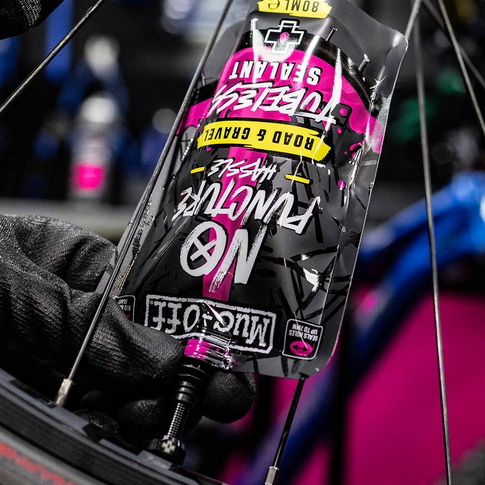 Muc off No Puncture Hassle Road & Gravel Tubeless Sealant, 80Ml - Tubeless Tyre Sealant for Bicycle Puncture Repair - Durable Bike Tyre Sealant for Road, Gravel, Commuter and XC Bikes image number 2
