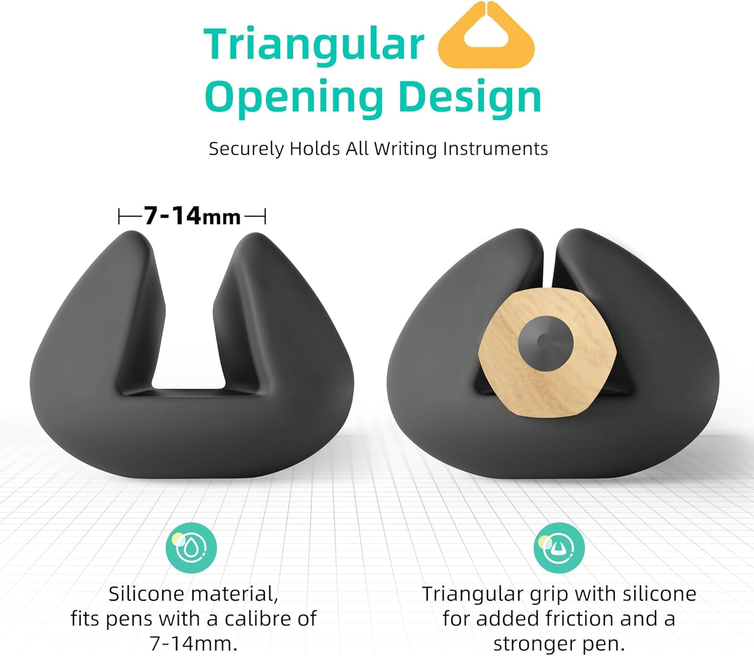 5 Pack Weighted Pencil Grips, Training Grips for Pencil, Silicone Handwriting Aid for Kids, Elderly & Special Needs &ndash; Improves Penmanship for Autism,Adhd,Tremors,Dyspraxia & Fine Motor Skills image number 5