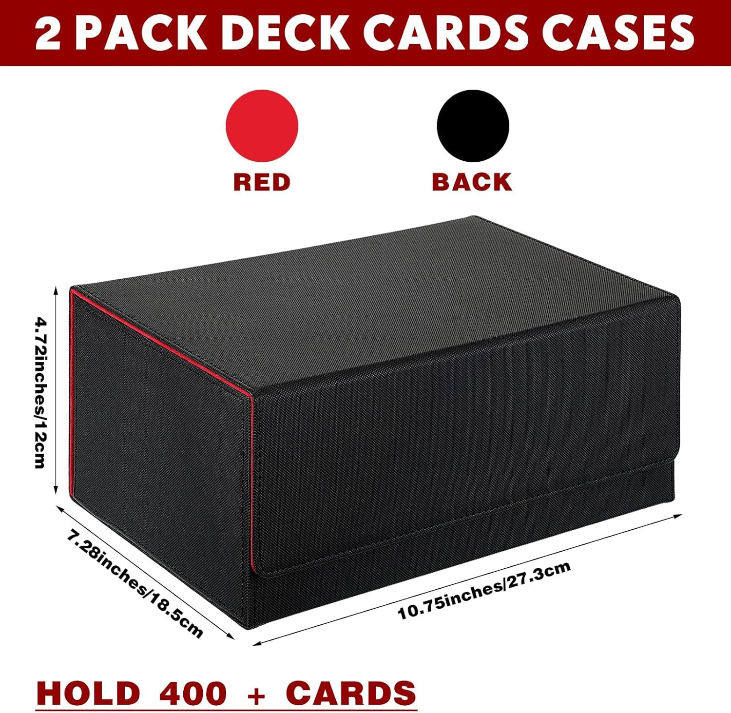YOZOTI Deck Card Storage for 72 Magnetic Card, 2 Rows Deck Trading Cards Box Holding Compatible with TCG Loader MTG Storage Boxes for Baseball Play Cards