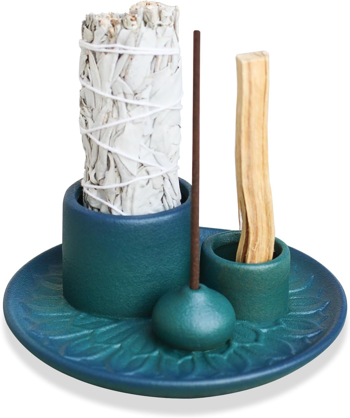 Palo Santo Sticks Holder, Multi-Purpose Handmade Ceramic Incense Burner for Palo Santo Incense Sticks, Sage Holder for Burning, Ash Catcher Tray for Meditation Yoga Room