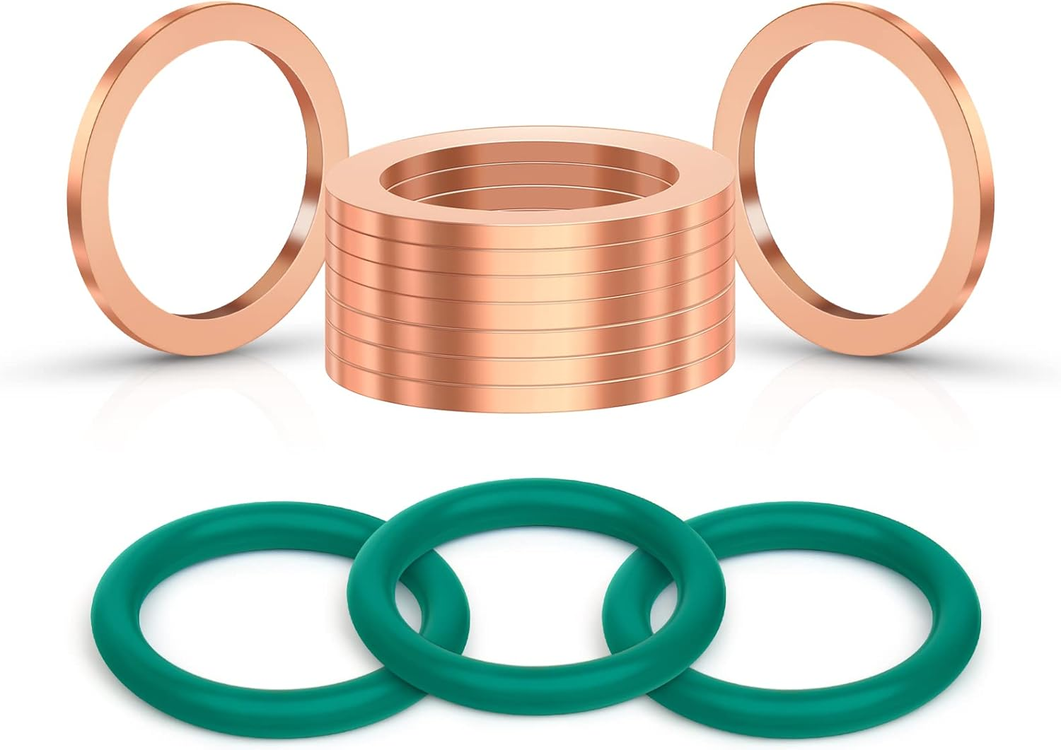 (15Pcs) M12 Oversize Piggyback Oil Drain Plug Copper Crush Washers Seal Ring Gaskets DFL-037DP