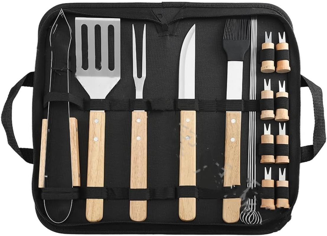 Multifunctional 17-Piece BBQ Grill Tool Set with Carry Bag, Stainless Steel Spatula Kit for Outdoor Grilling, Camping, Picnic and Party, Cooking and Kitchen image number 2