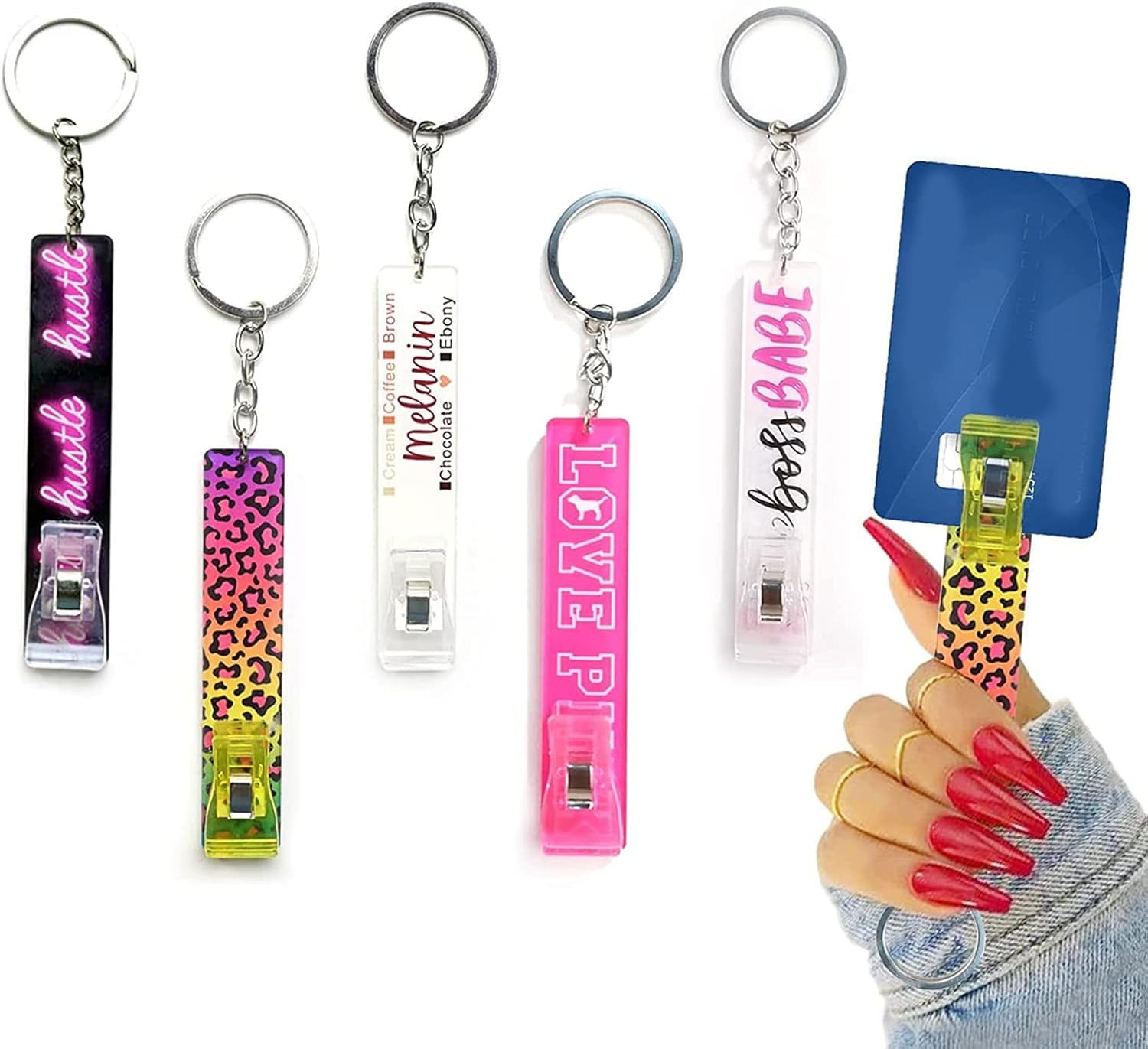 Long Nail Card Gripper Multipurpose Acrylic Card Gripper for Wallet