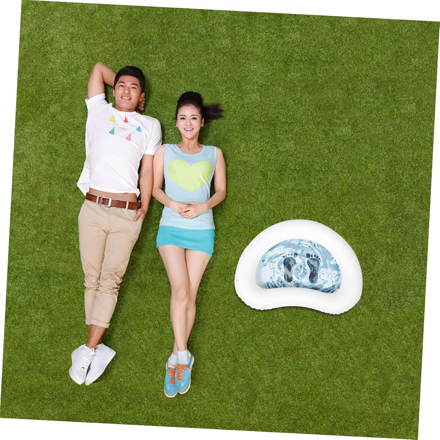 PLAFOPE Inflatable Foot Wash Basin Portable Foot Bath for Relaxation and Cleaning Massage Function for Home Use and Travel image number 1