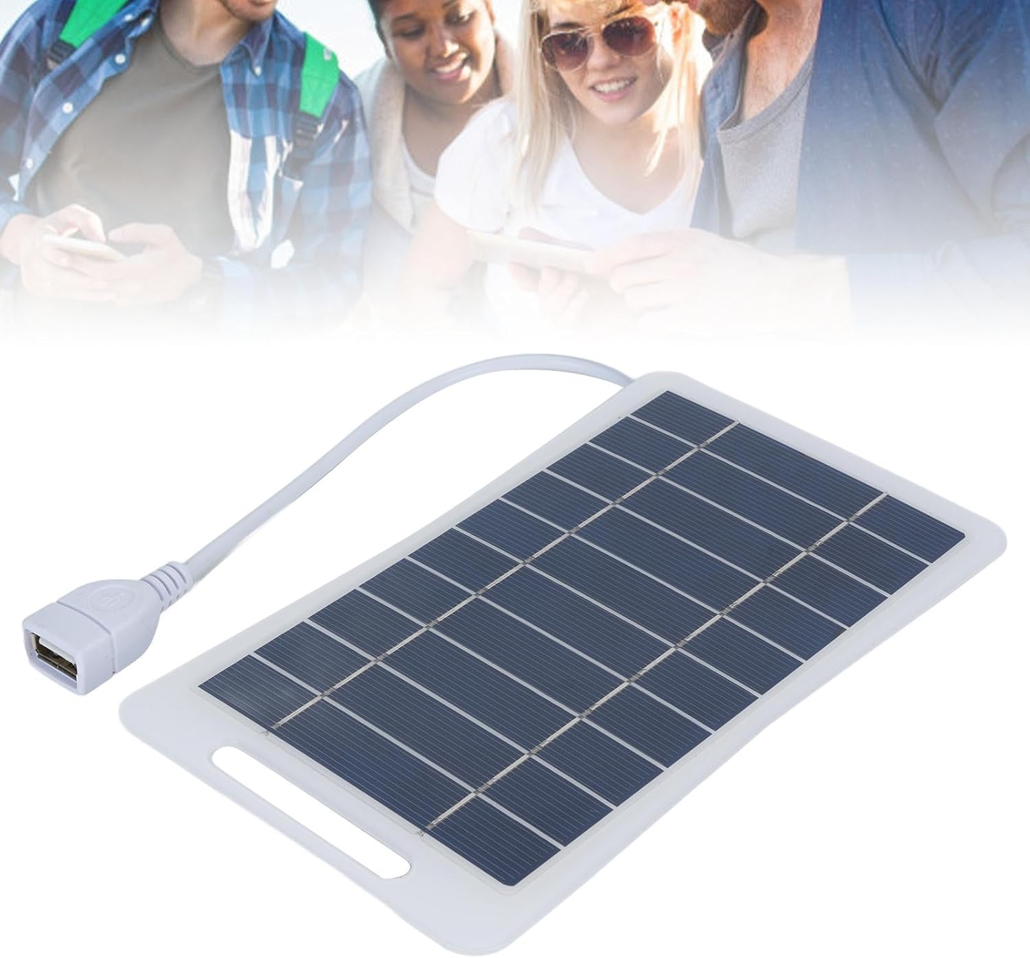Portable Solar Panel, 9X16.5Cm USB Solar Panel Charger for Smartphones Tablets Cameras, Small Solar Charger for Camping Outdoor Backpacking image number 4