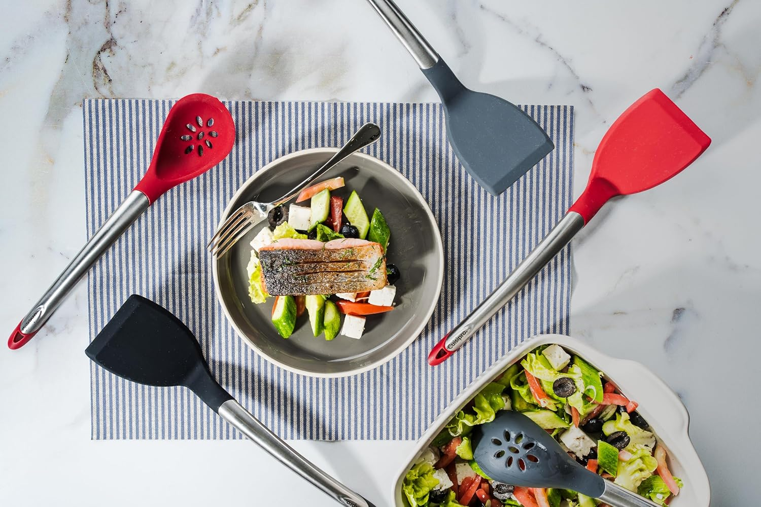 Cuisipro 7112508 Piccolo Tools Silicon Slotted Spoon, Red image number 1