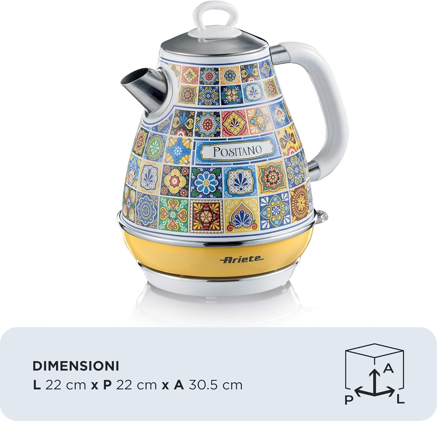 Ariete 2869 Positano Kettle, Electric Kettle, 1.7L, Infusions, Tea, Tisanas, Wireless Base, Auto Shut-Off image number 1