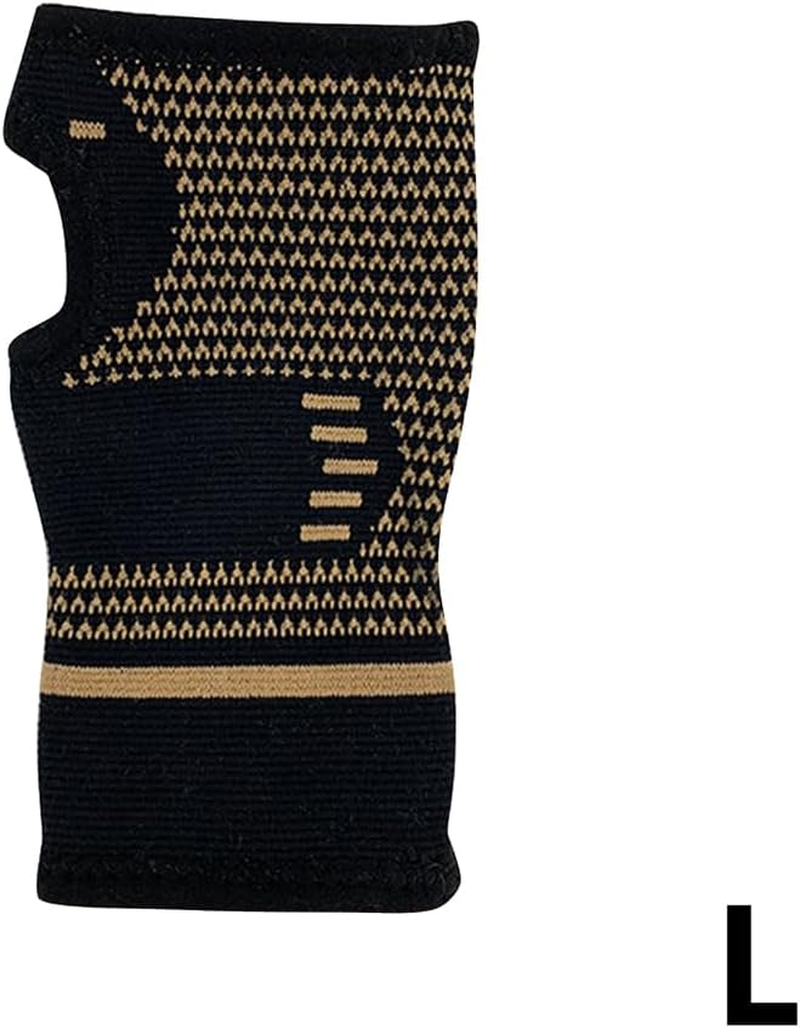 2X Copper Wrist Hand Brace Support Carpal Tunnel Sprain Arthritis Compression Glove L image number 6