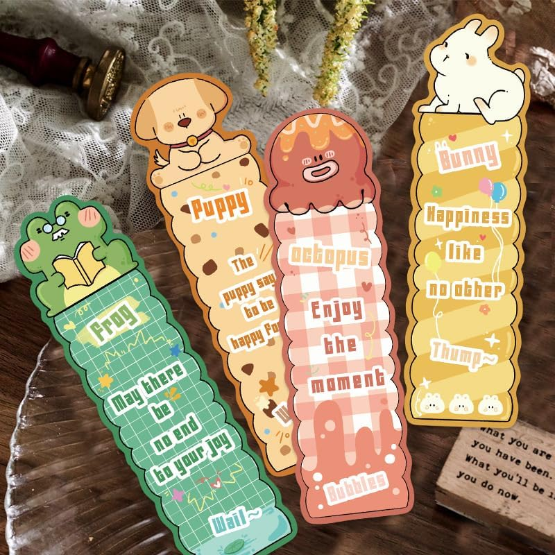 Levigo 30 Pcs Bookmarks, Paper Bookmarks, Book Marks for Reading Women, Unique Creative Bookmark, Cartoon Simple Artistic Book Markers for Reading (Animal) image number 1