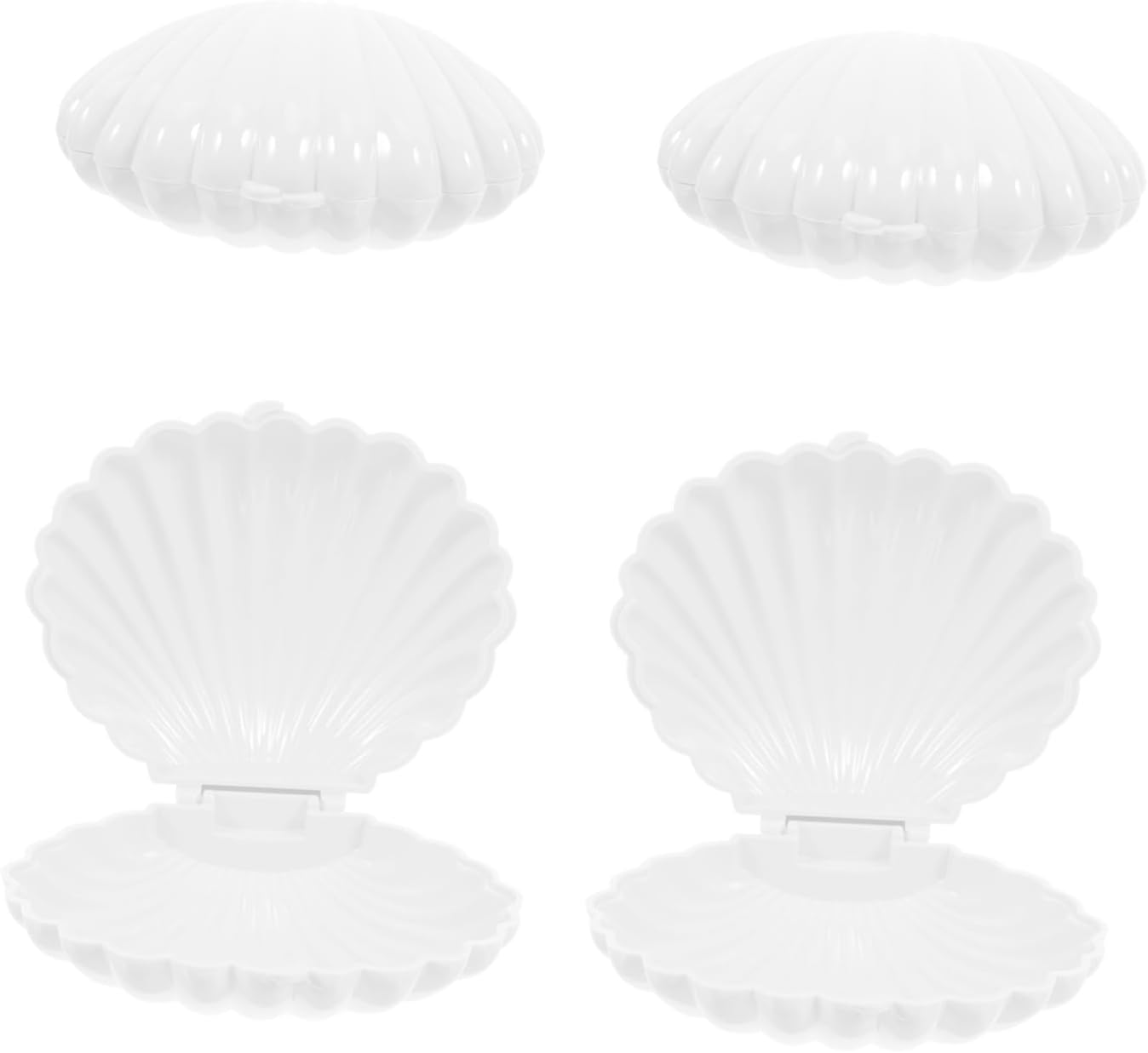 TOPPERFUN Candy Snack Box Sea Shell Boxes Plastic Seashells for Jewelry Storage Party Favors for Wedding Birthday Shower