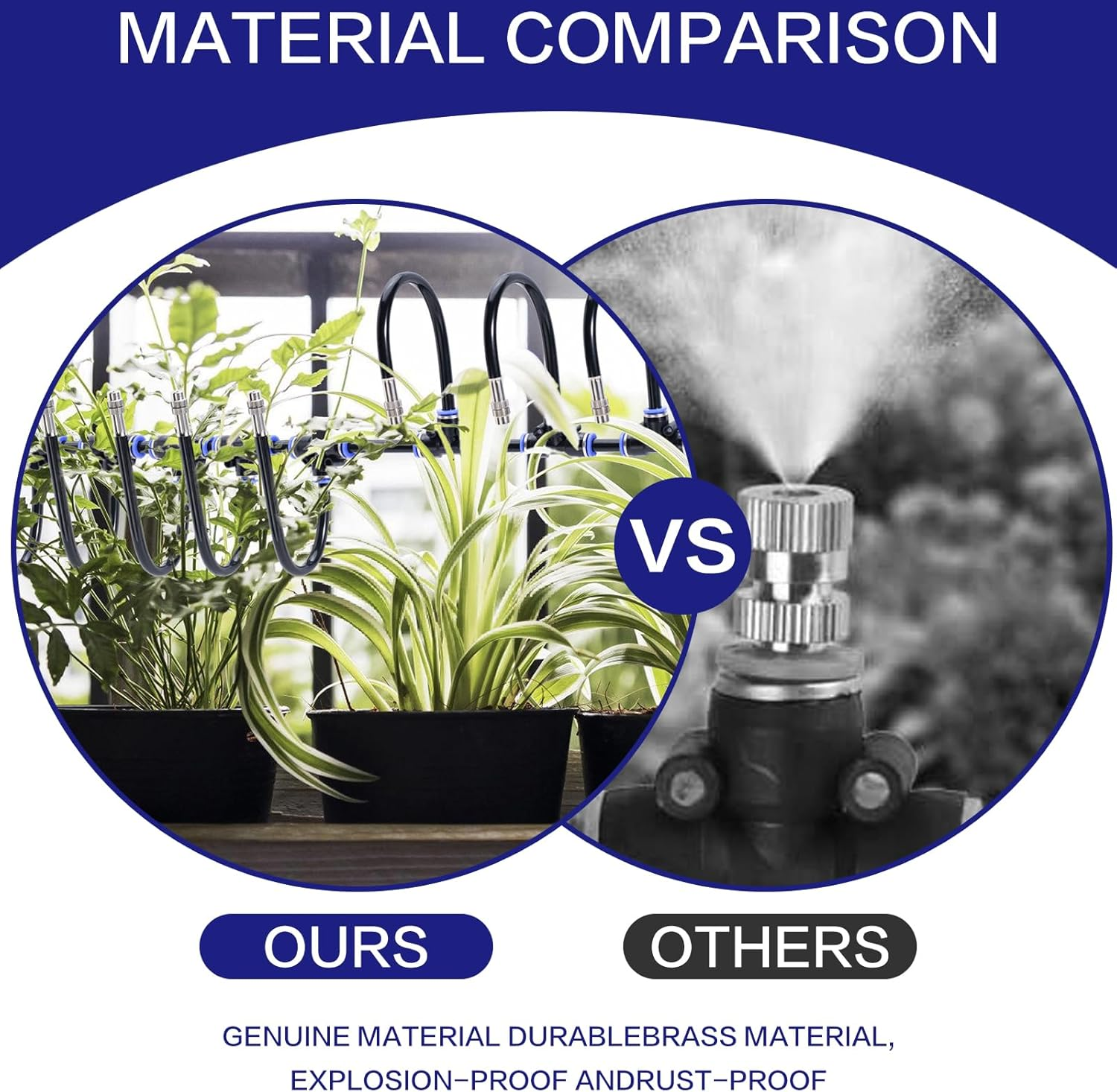 Drip Irrigation Kit, Garden Sprinkler, 49Ft Drip Hose + 15 360&deg; Bendable Brass Spray Nozzles + 1 3/4" Adapter, Irrigation System for Farm Lawn Irrigation, Patio Garden Greenhouse image number 1