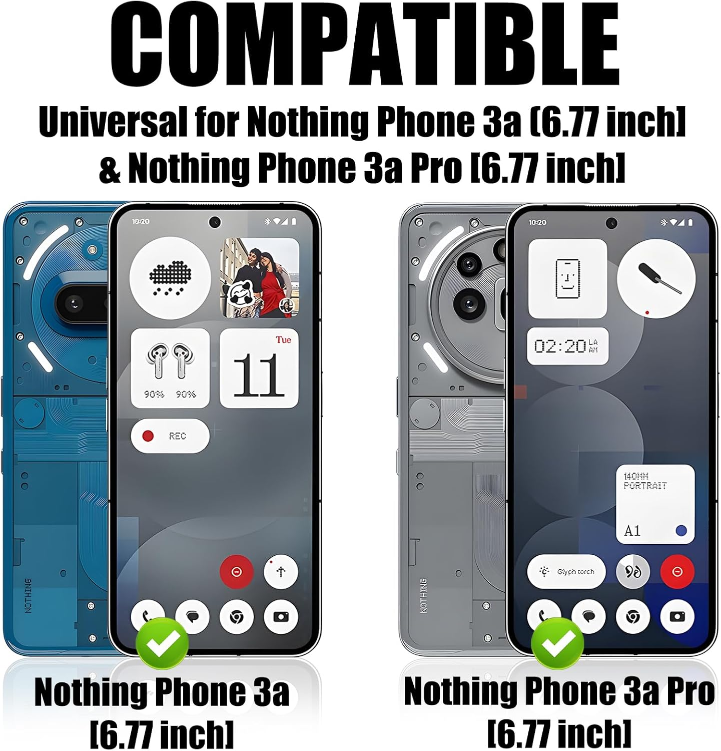 TQLGY Tempered Glass Screen Protector for Nothing Phone 3A/3A Pro/Cmf Phone 2 Pro 6.77-Inch, 9H Hardness, HD Clear, Anti-Scratch, Bubble-Free Installation, 2-Pack image number 1