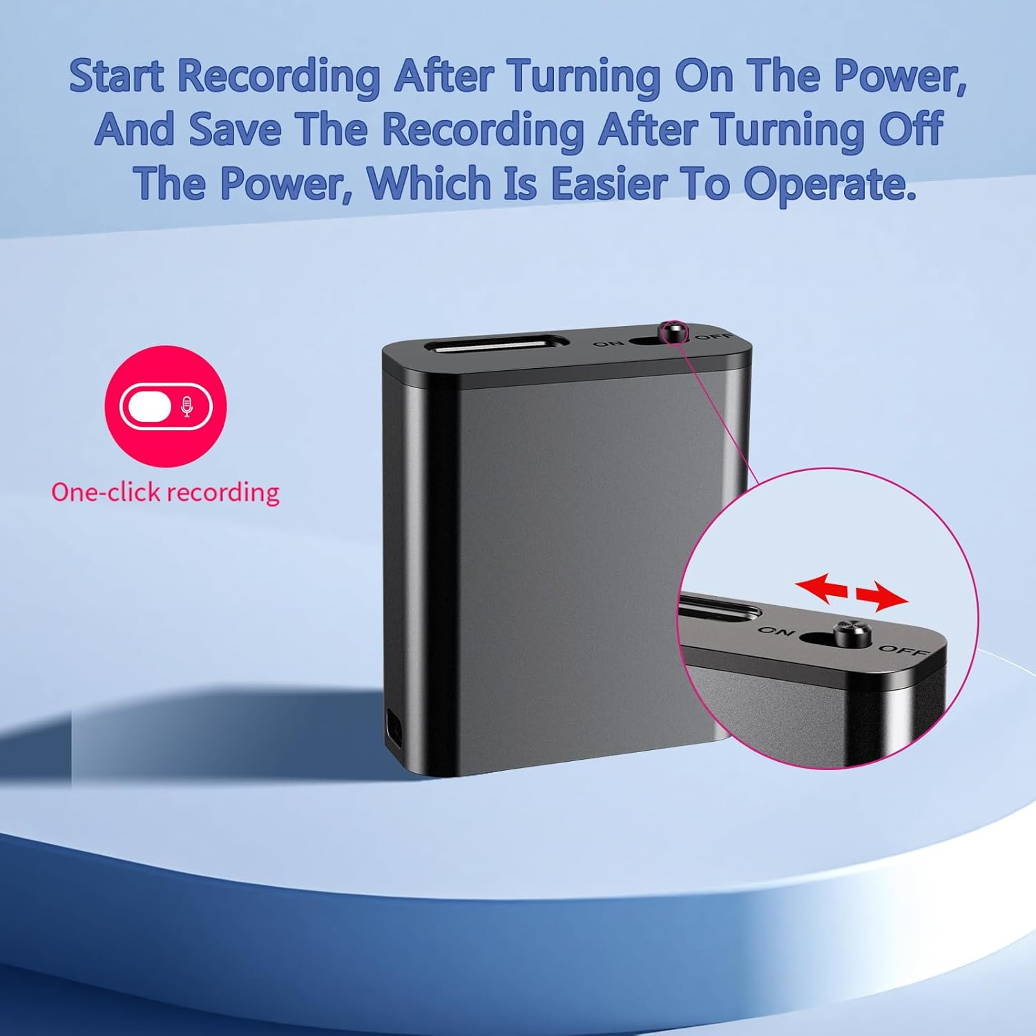 Magnetic Mini Voice Activated Digital Recorder - Small Sound Recording Device with 16GB Memory image number 2