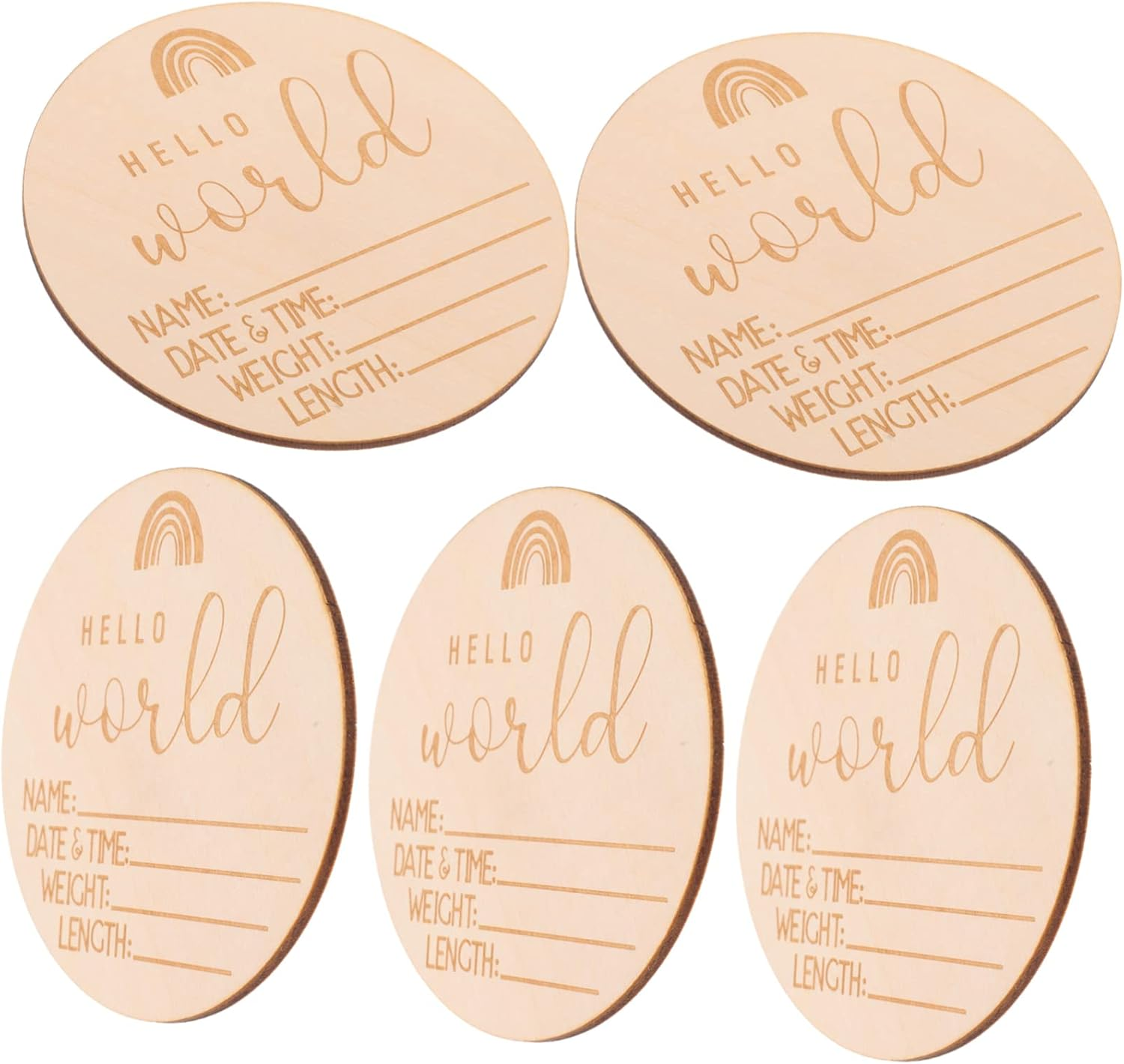 SECFOU 5Pcs Newborn Name Announcement Sign Cherished Shower Photo Props for Memory Recording Design Keepsake Cards for Parents image number 6