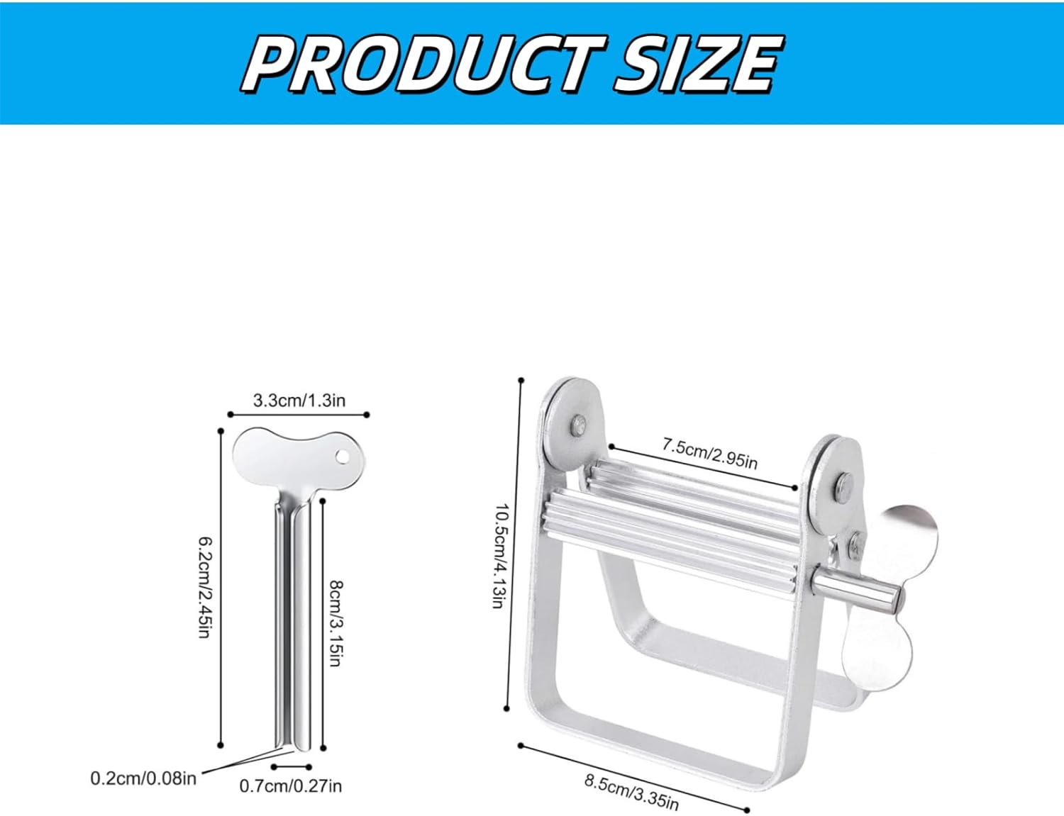 Luojinluoda Toothpaste Squeezer Stainless Steel, Toothpaste Tube Roller Tool, Toothpaste Tube Wringer for Cosmetics & Hair Color, Key-Style Tube Cream Squeezer, Home Use Squeezer​ image number 4