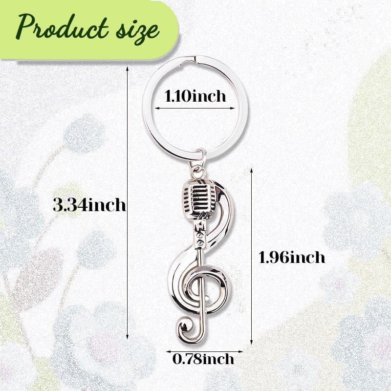 Music Note Keychain Gifts Musician Music Lovers Teachers Birthday Appreciation Gifts for Musicians Singers Christmas Retirement Gift Singer Friends Musical Note Key Ring image number 5