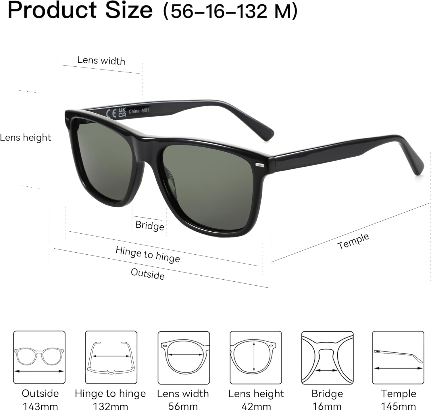 ZENOTTIC Square Sunglasses Mens Polarized: Square Sunglasses UV400 Protection - Classic Sunglass Retro Frame - C03 Yellow Demi / Grey image number 2