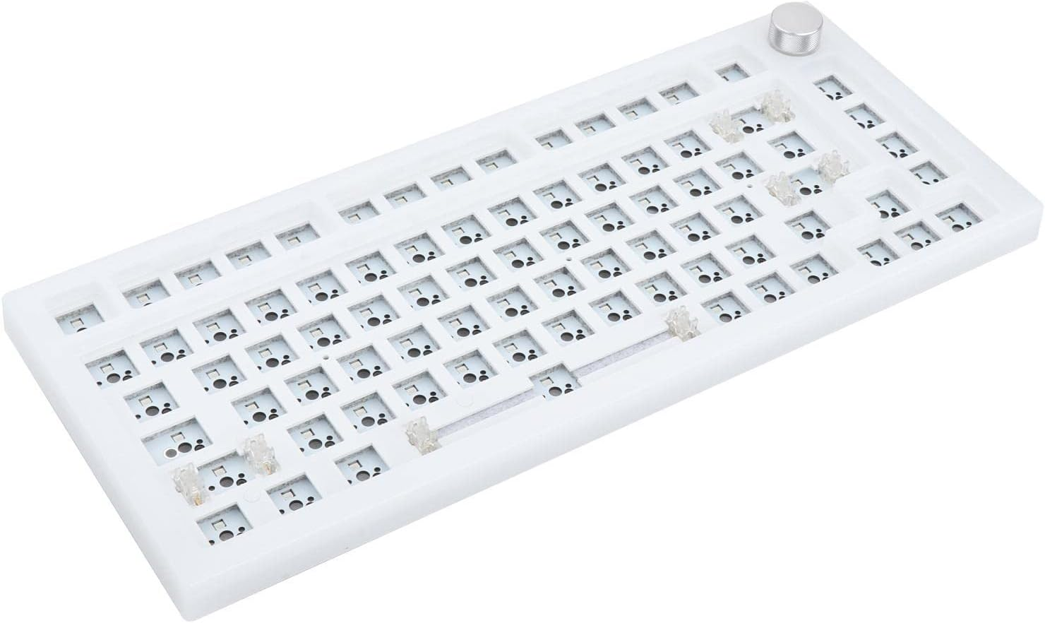 AAGAZA NT75 3/5Pin Hot Swap Gasket Mechanical Keyboard DIY Mechanical Gaming Keyboard 75% Compact Layout Customized Knob Keyboard for Windows Gaming PC - Ocean Blue (Color : Preto)