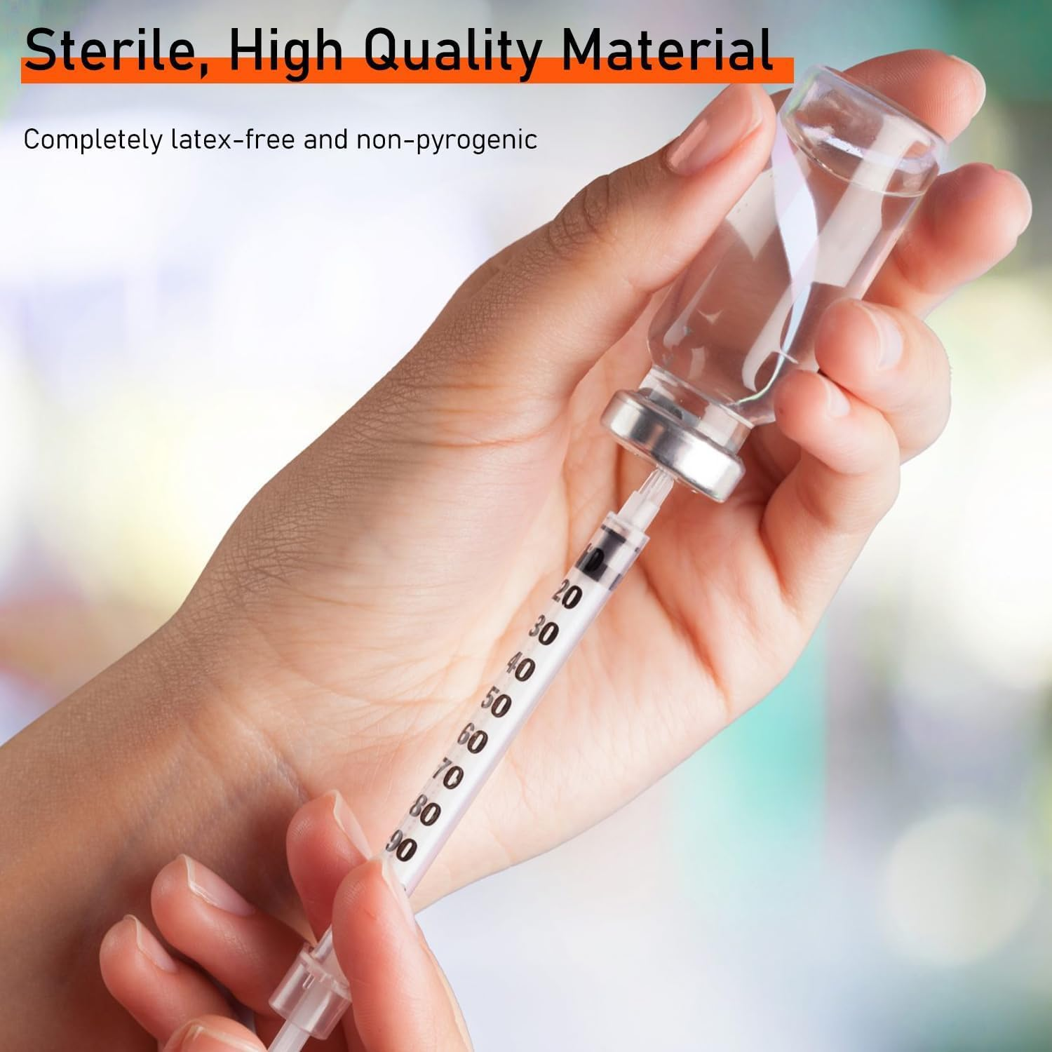 20 Pack 1Ml Syringes with 31Gx6Mm Plastic Multiple Uses Measuring Tools, Individually Wrapped