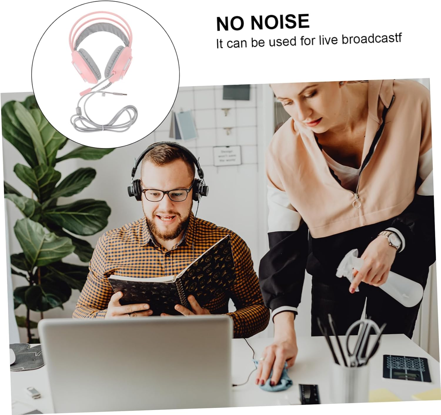 LABRIMP over Ear Gaming Headset with Microphone Professional Stereo Sound Comfortable Breathable Earmuffs for Long Gaming Sessions Compatible with PC and Mobile Devices image number 2