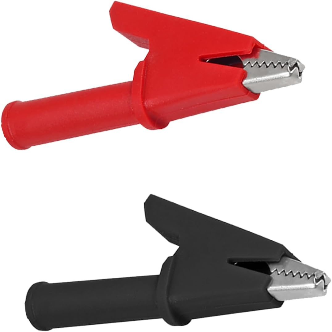 DIANN 10Pcs Alligator Clips Full Insulated Crocodile Clips with 4Mm Socket Banana Jack Copper Test Clamp Wire Clip 30A for Electric Testing image number 3