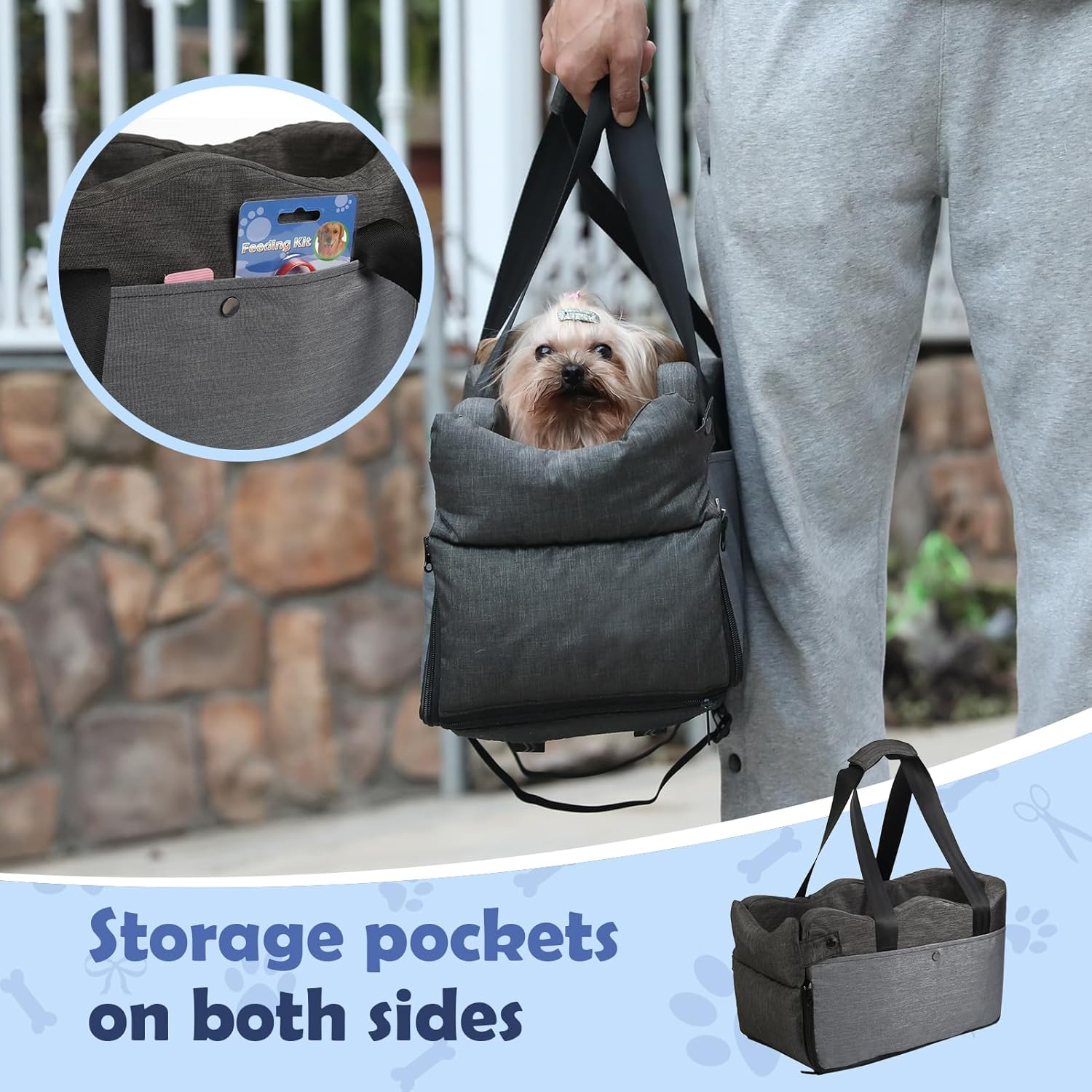 Dog Car Seat for Small Dog,Console Pet Booster Seat for Puppies 5-10 Pounds Travel Carrier image number 2