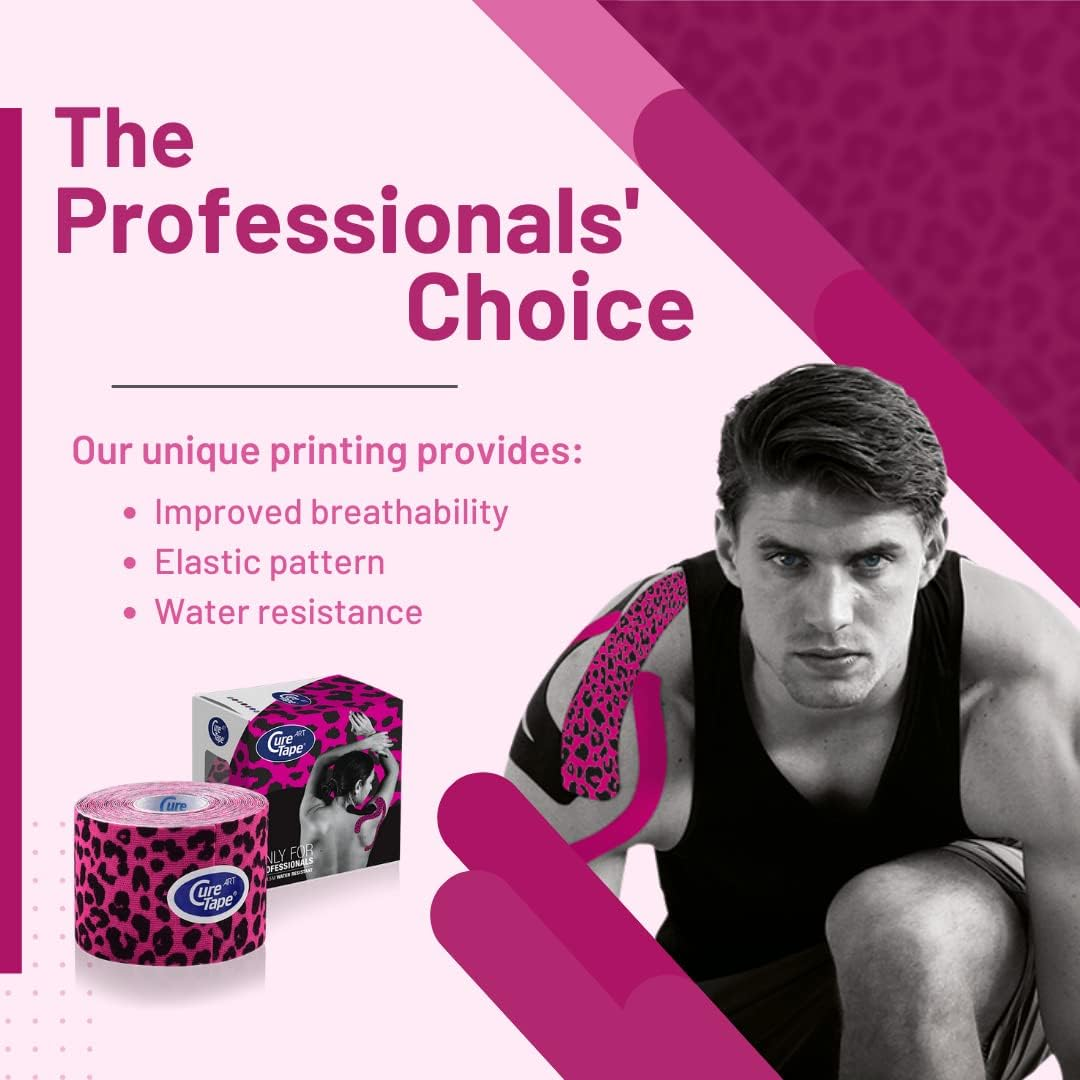 Curetape 3 Rolls Waterproof Kinesiology Tape | Super-Saver | Medical Kinesiology Tape for Extreme Sport Conditions | Increase Mobility & Performance | Reduce Joint Pain | Recover Faster (Panther Power) image number 4
