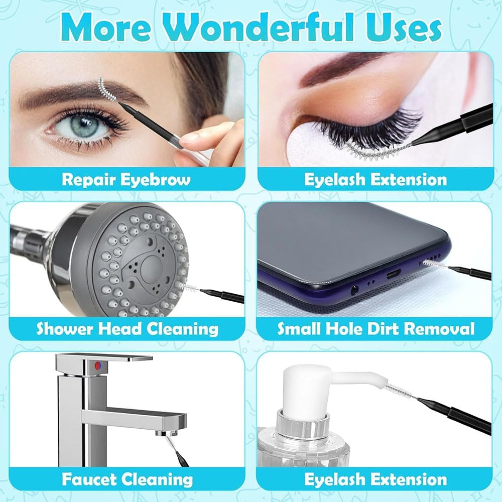 100 Pcs Micro Eyebrow Brush with Cap,Professional Brow Lamination and Eyelash Extension Tools, Dual Ended Spoolie Comb for Lash Filling,Lifting, Black Eyebrow Brushes for Salon and Home Use image number 4