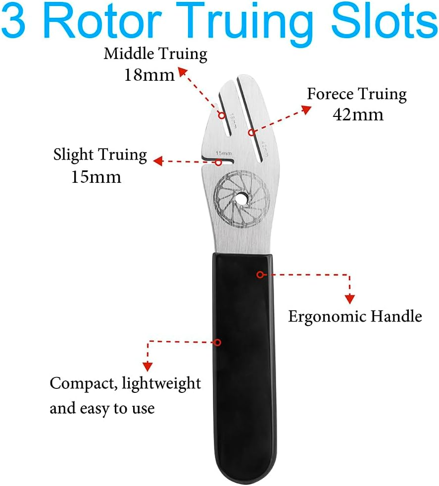 Yakamoz Bike Rotor Truing Fork, 2 Pcs Rotor Alignment Tool Bicycle Disc Brake Pads Adjusting Tool Gap Regulator for Mountain Road Bike