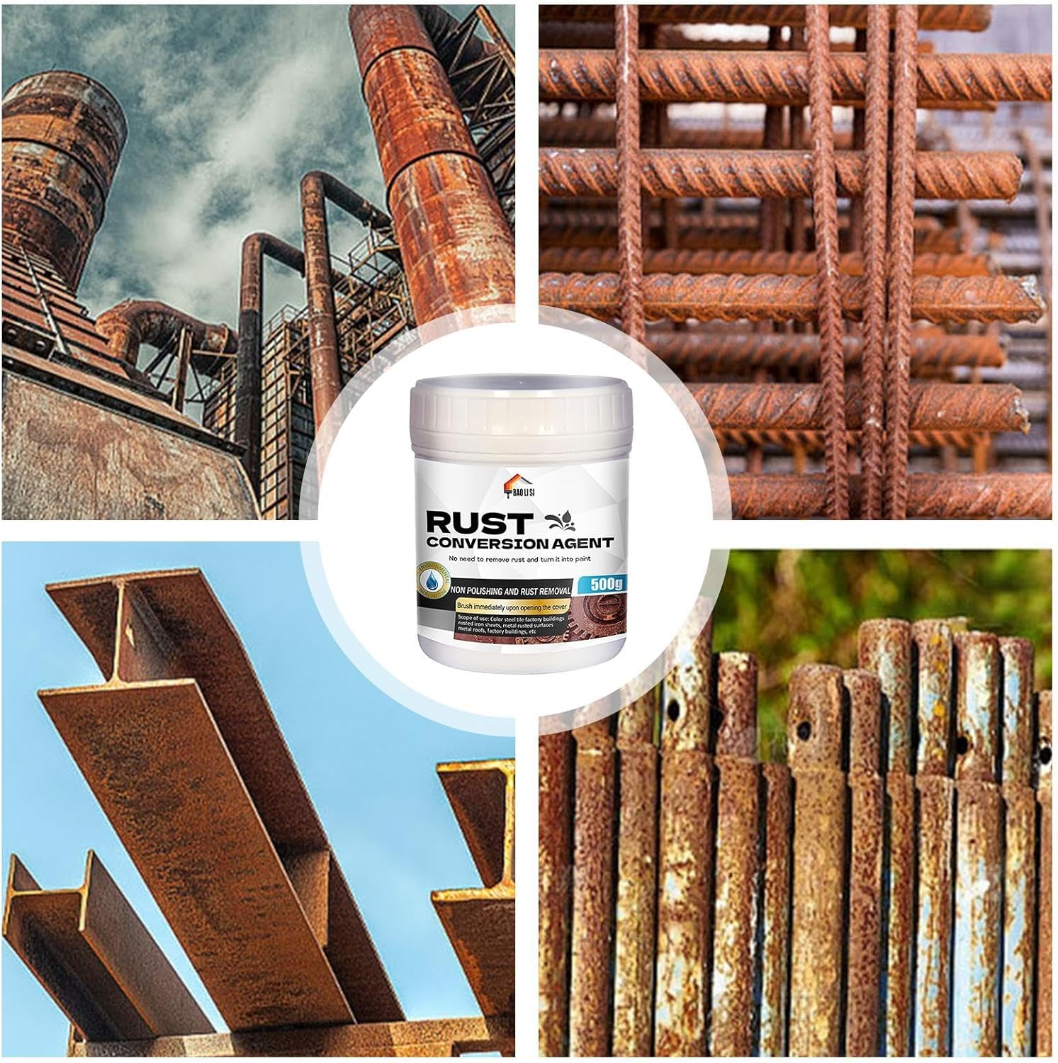 Rust Converter for Metal | 500Ml Rust Converter Metal Primer | Highly Effective Water-Based Rust Converter for Metal, Football Goal, Tractor, Grille, Door, Car, image number 3