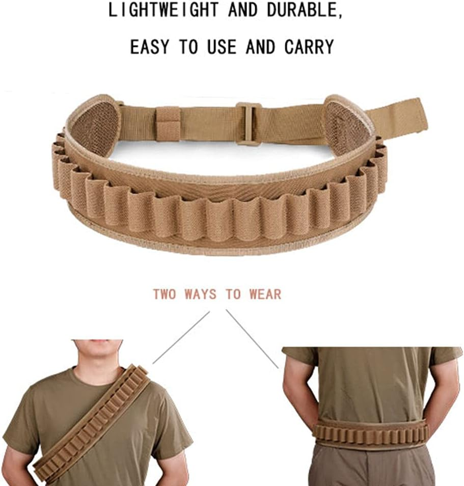 EXCELLENT ELITE SPANKER 24 Rounds Shotgun Shells Bandolier Shotgun Shell Shoulder Holder Shotshells Bandolier Belt(Coyote Brown) - Coyote Brown image number 5