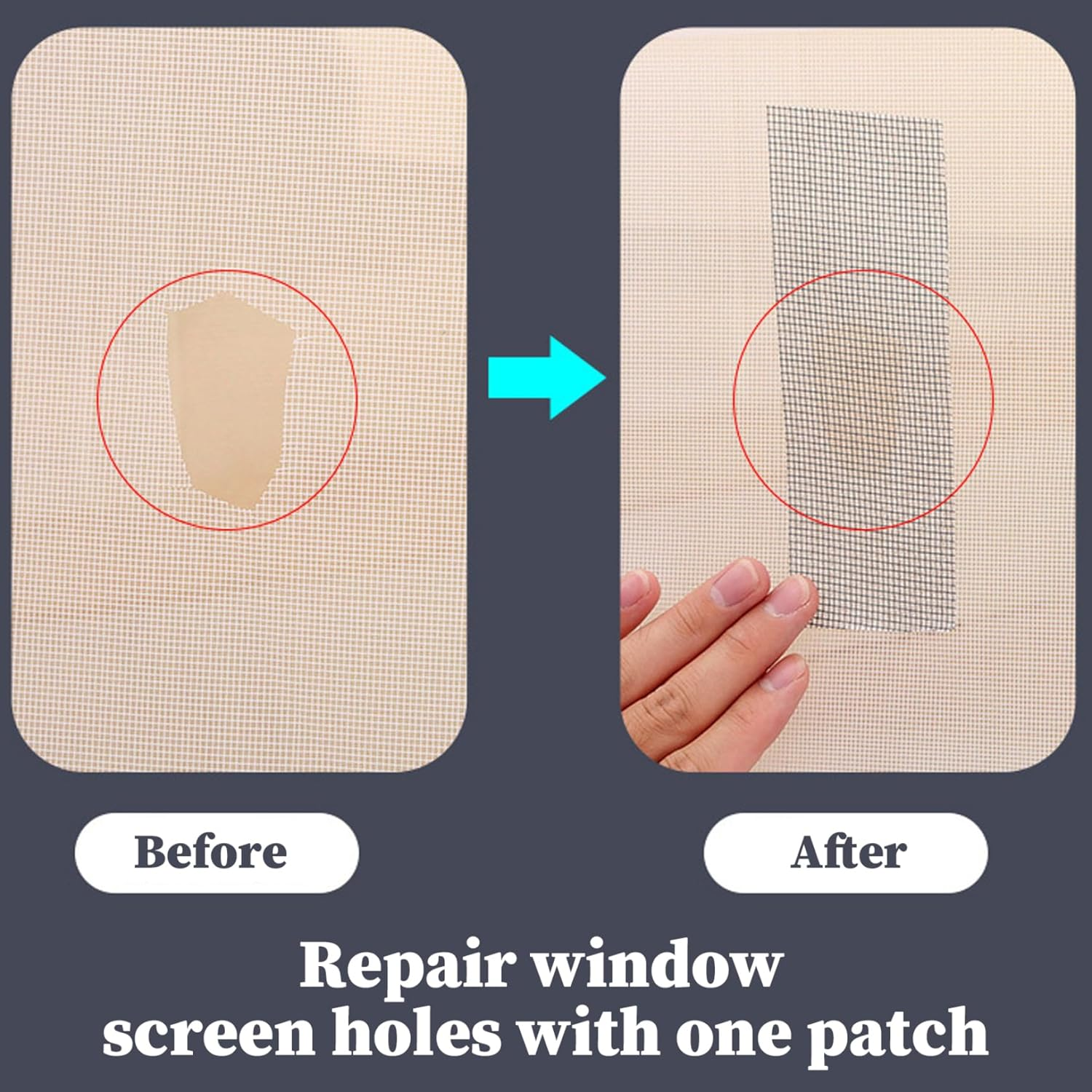Screen Tape Mesh Repair 3PCS Screen Repair Tape, 2Inx6.6Ft Strong Adhesive Screen Tape Mesh Repair, Cuttable Screen Patch, Fine Mesh Screen Repair Kit for Doors and Window image number 3