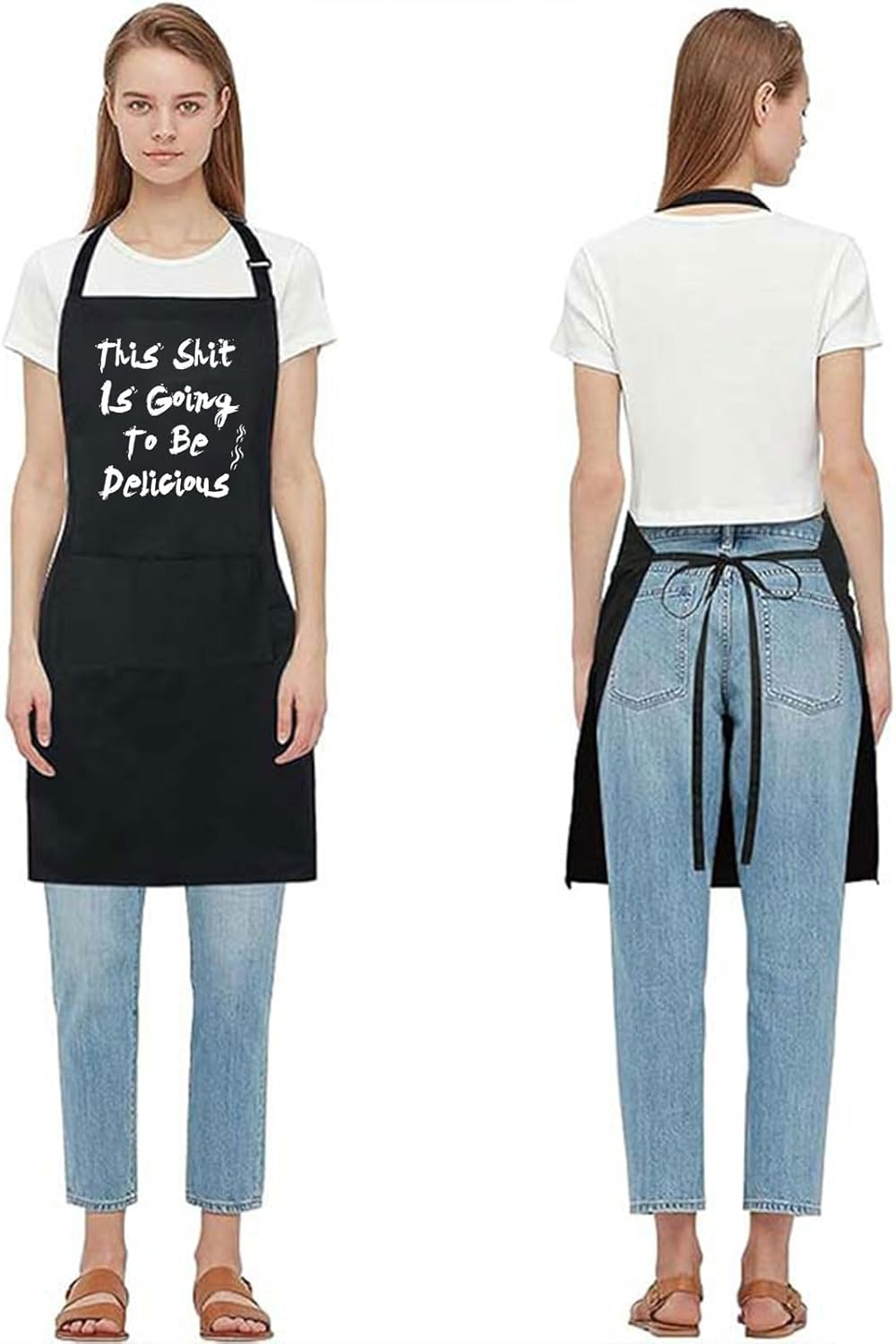 Xolixorium Men&rsquo;S Funny Cooking Apron, BBQ Grilling Apron, 2 Pockets Adjustable Neck Straps, Chef Cooking Gifts