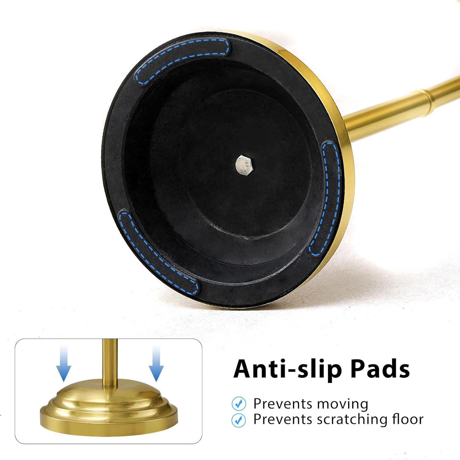 RUMOSE Toilet Paper Holder Stand for Floor, Brushed Gold Adjustable (12.4" to 22.8") Bathroom Toilet Tissue Holder, Free Standing Toilet Paper Roll Holder with Storage, Stainless Steel - Brushed Nickel image number 4