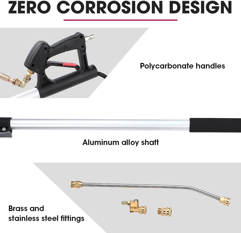 Jet-Usa 4000PSI 550Cm Telescopic Pressure Washer Wand Extension Attachment, with Standard 3/8" Inlet image number 6