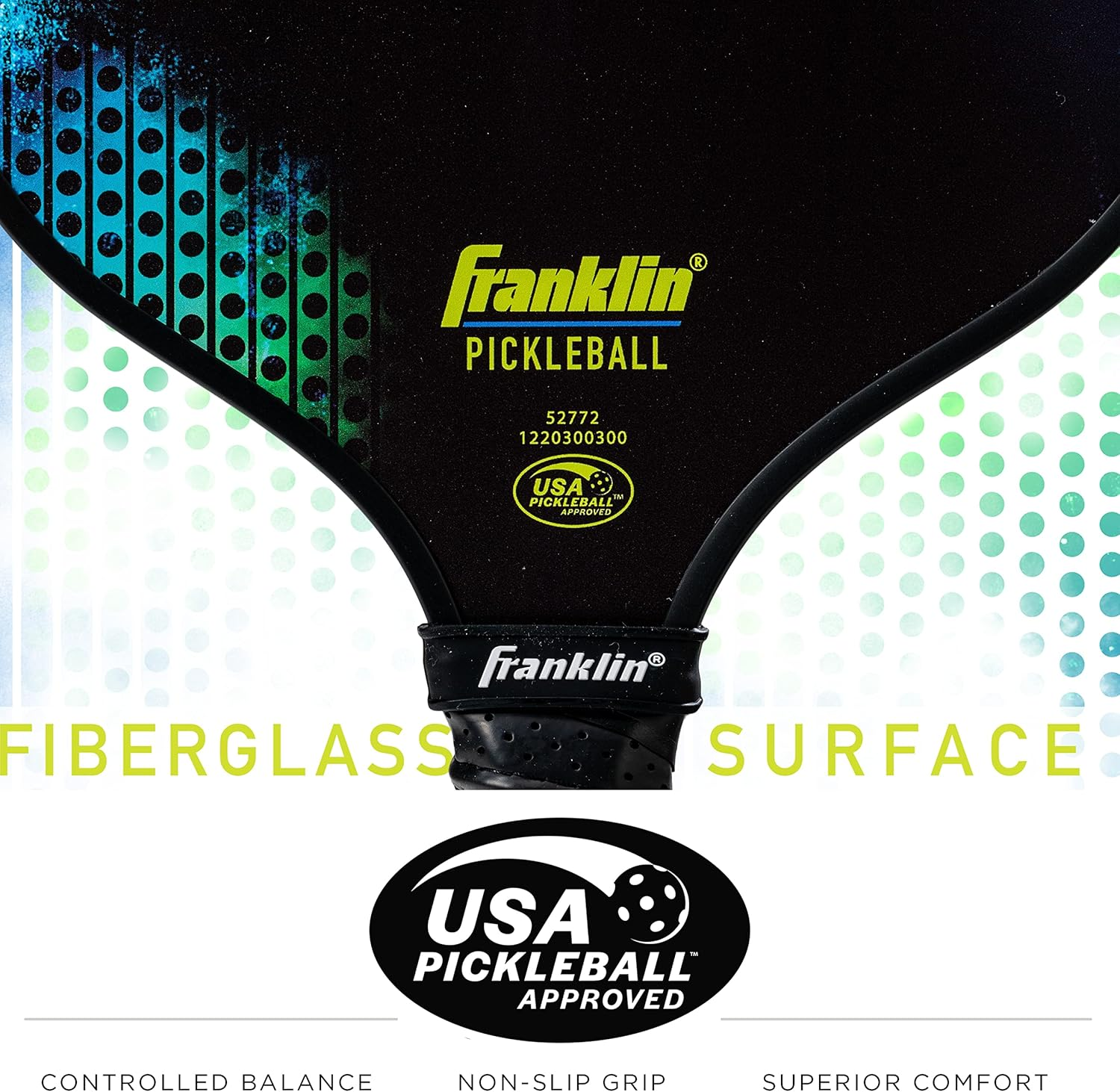 Franklin Sports Pickleball Paddle - X-1000 Polypropylene Core Pickleball Racket - Official USA Pickleball (USAPA) Approved Pickleball Paddle - Lightweight Pro Racket - 8Mm Thick Core - White image number 4