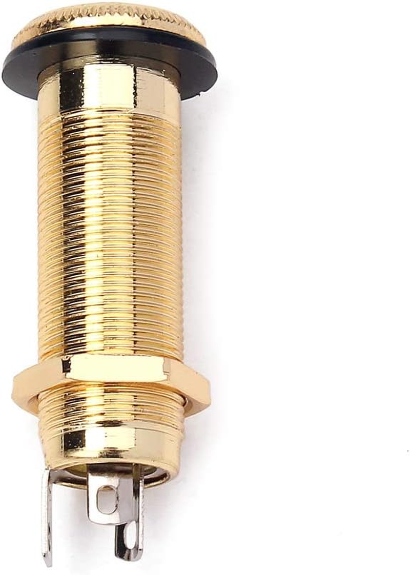 Alnicov Stereo Copper Guitar Bass Barrel Jack Cylinder Input/Output Jacks 4 Pins Gold image number 6