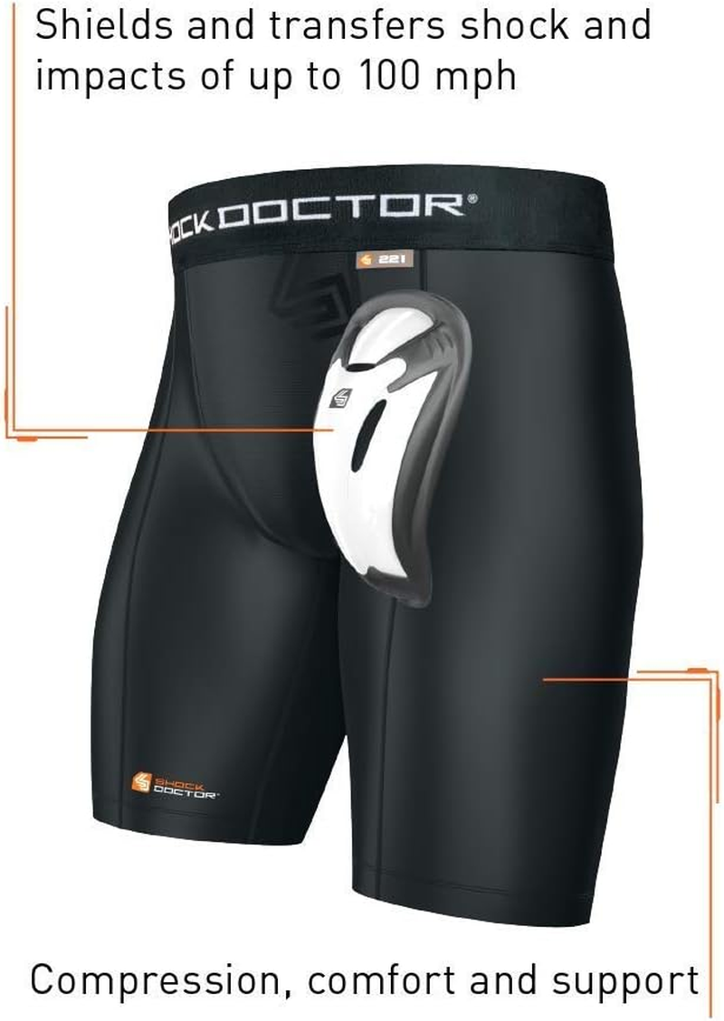 Shock Doctor Mens 221 Boy'S Compression Shorts image number 6