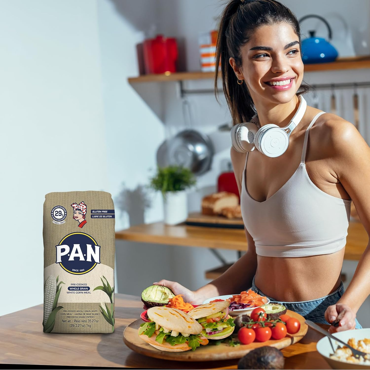 PAN Whole Grain White Corn Meal 1 Kg image number 6