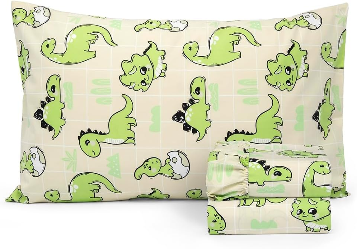 100% Cotton 210TC Salt Earth Kids Bedsheet, Twin Sheets Set for Toddler Bed, 3 Piece Bedding Set Including Flat Sheet, Fitted Sheet, and Pillowcase, Themed Cute Sheets for a Playful Kids Bed (Uni Fly)