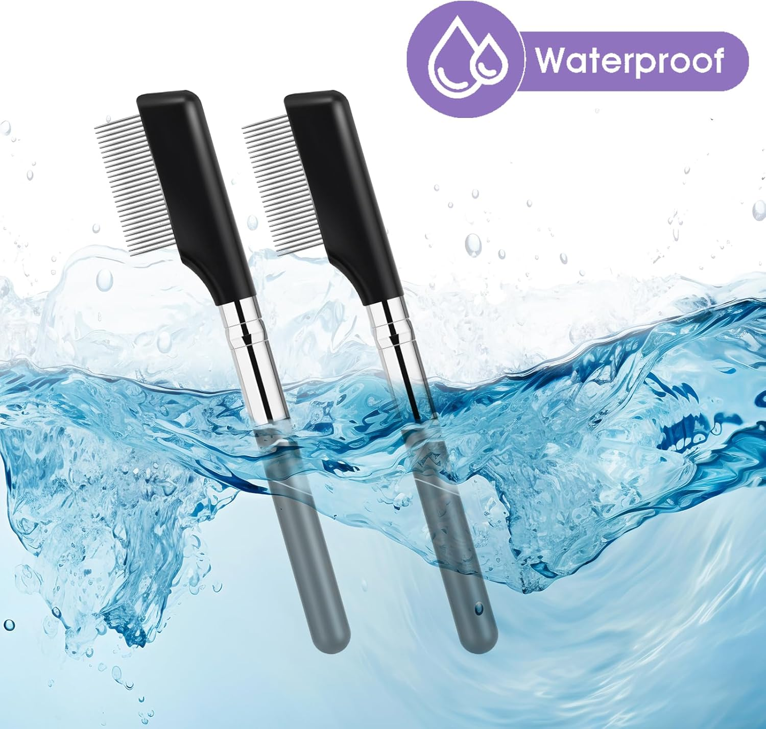 Pack of 2 Eye Eyelashes Separator Metal Eyelash Comb Eyebrow Brush Eyelash Brush Mascara Applicator Eyelash Separator Tool Teeth Care Brush for Girls Women image number 5