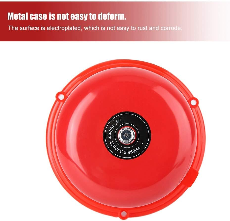 4 Inch Fire Alarm Bell, 100 Db Metal Fire Control Internal Impact Type Electric Safety Bell 12 V/24 V/220 V (220 V) image number 1